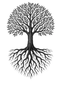 tattoovorlage-baum-mit-aesten-und-wurzeln