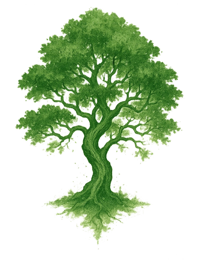 Tattoovorlage Baum Rückentattoo in Grün