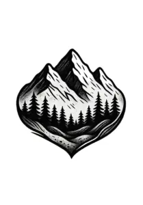 tattoovorlage-berglandschaft-mit-schneebedeckten-gipfeln-steissbein