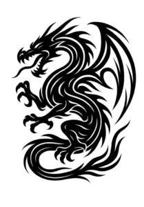 tattoovorlage-drache-mit-geschwungenen-linien-und-dynamischem-ausdruck