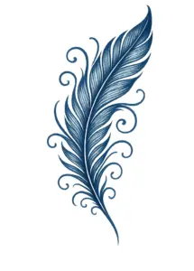 tattoovorlage-einer-kunstvollen-feder-mit-geschwungenen-linien