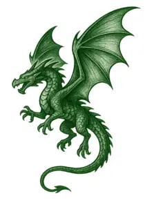 tattoovorlage-eines-majestaetischen-drachen-in-fliegender-position