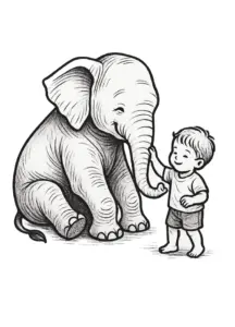 tattoovorlage-elefant-mit-kind-freundlich-erfreulich-gestaltet
