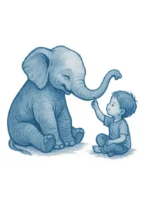 tattoovorlage-elefant-mit-kind-spielend