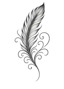 tattoovorlage-elegante-feder-mit-verzierungen