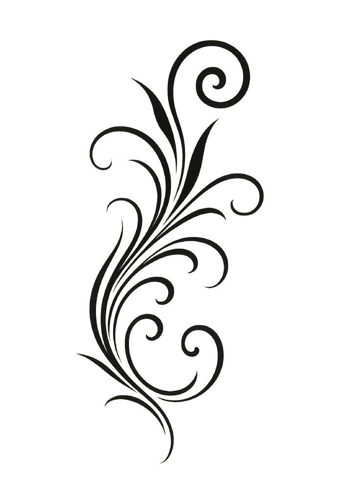 Tattoovorlage mit eleganten geschwungenen Linien für die Schulter