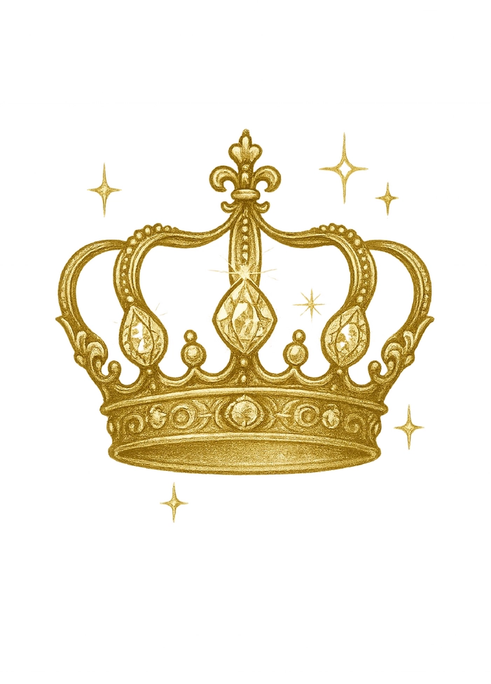 Tattoovorlage elegante Krone mit funkelnden Juwelen