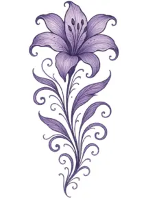 tattoovorlage-elegante-lilie-mit-filigranen-details