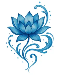 tattoovorlage-elegante-lotusblume-mit-wasser
