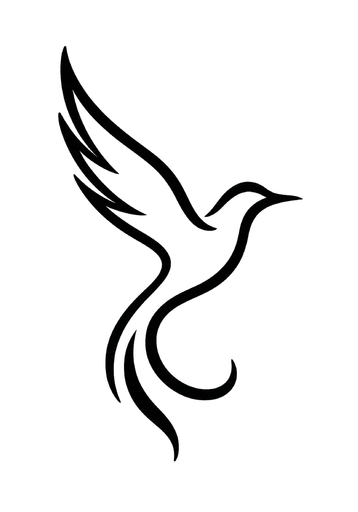 Tattoovorlage eines stilisierten Vogels für die Wade
