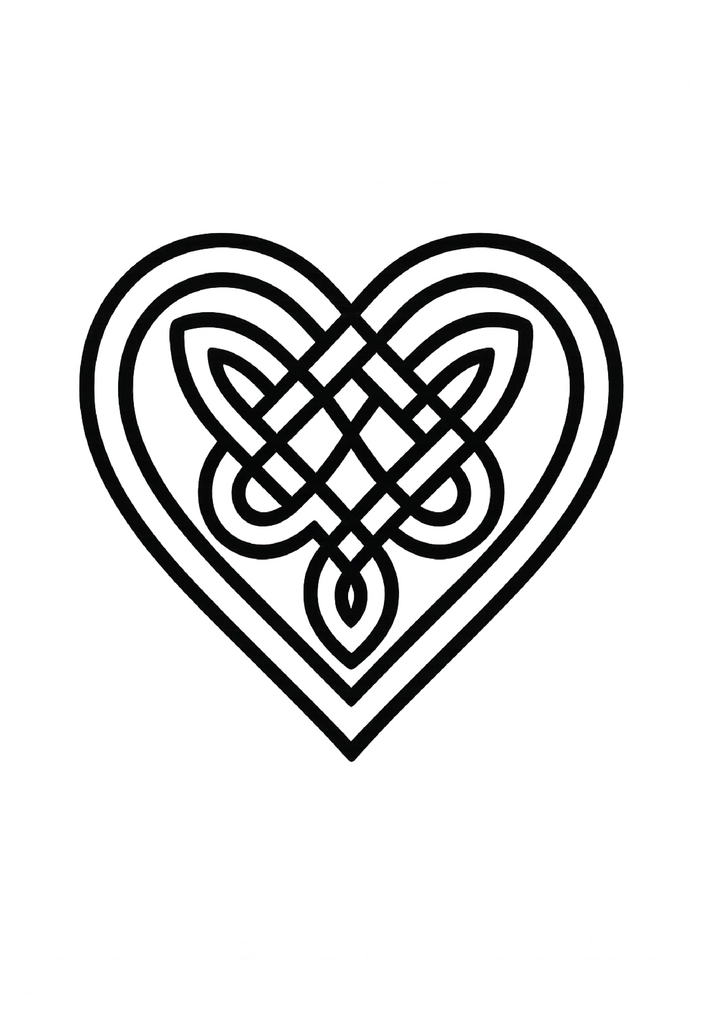 Tattoovorlage filigranes Herz mit keltischem Knotenmuster