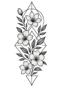 tattoovorlage-florale-elemente-geometrische-formen-nacken-hals