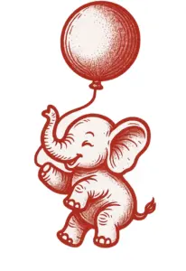 tattoovorlage-froehlicher-elefant-mit-ballon