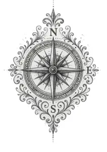 tattoovorlage-fuer-kompassrose-mit-verzierungen