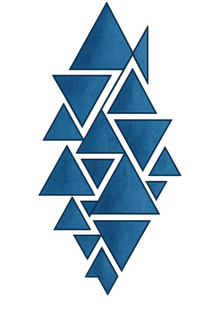 Tattoovorlage geometrische Dreiecke in verschiedenen Größen