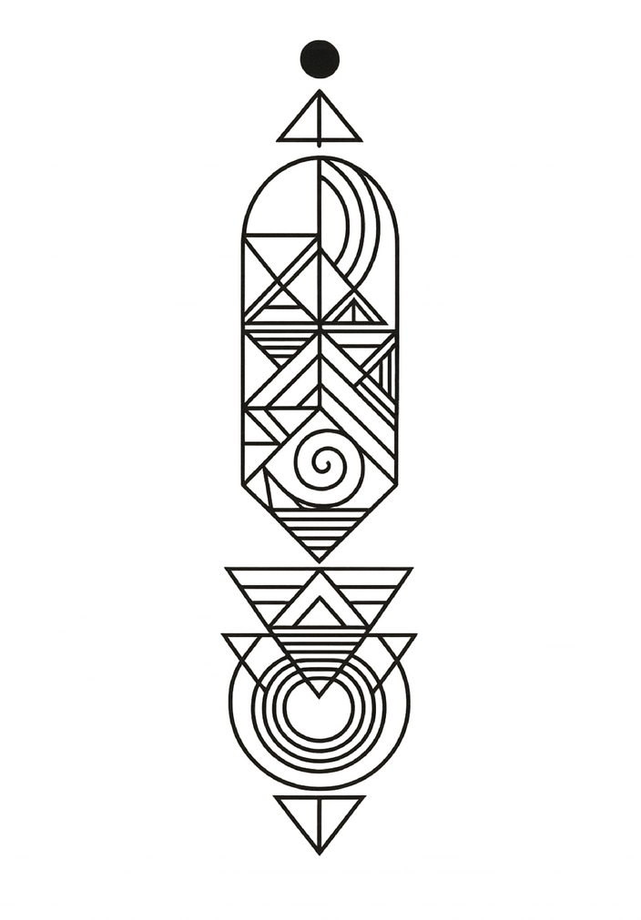 Tattoovorlage mit geometrischen Formen und harmonischen Linien