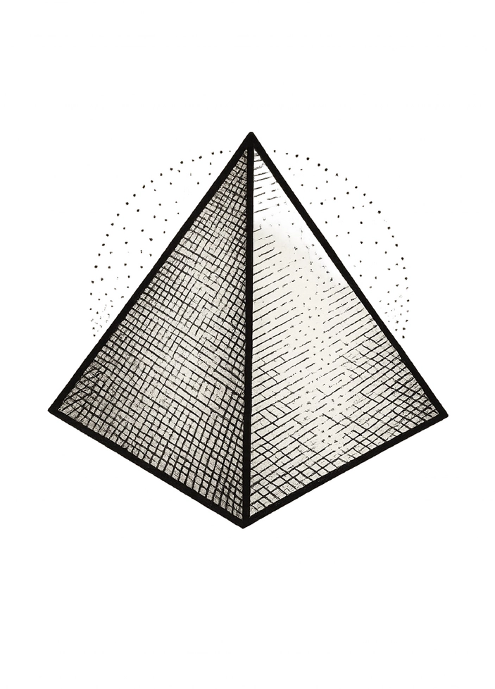 Tattoovorlage geometrische Pyramide mit klaren Linien
