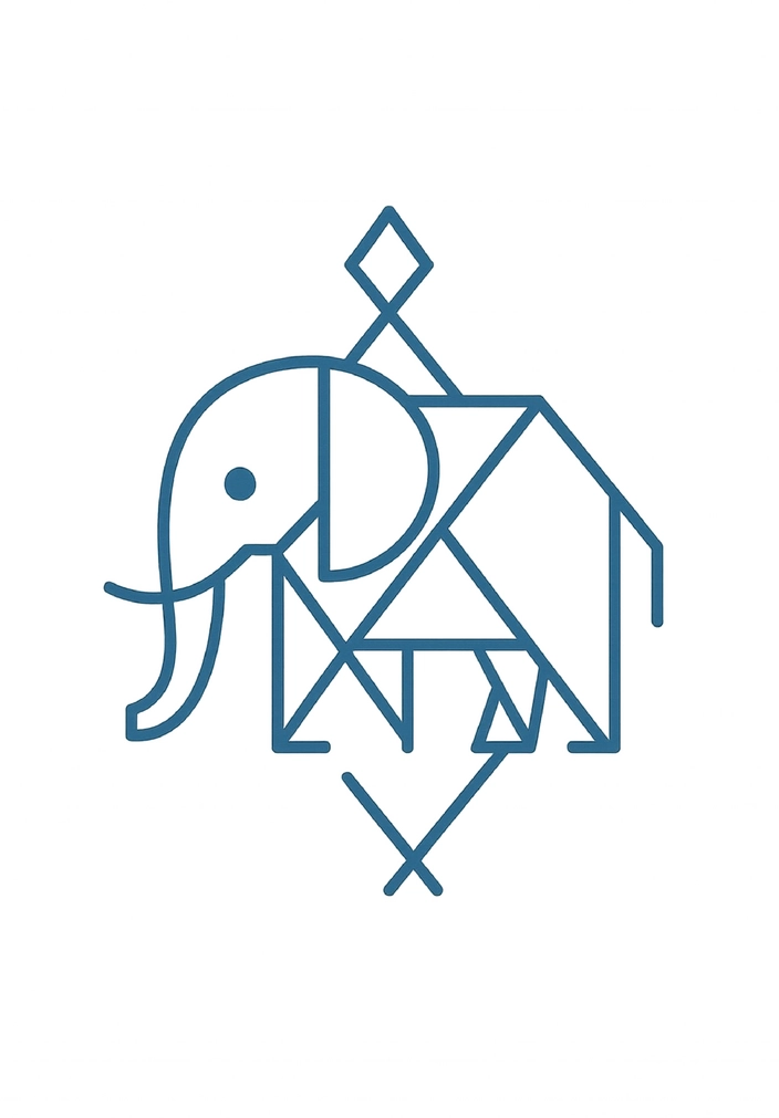 Tattoovorlage geometrischer Elefant für Hand-Tattoo
