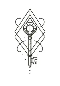 tattoovorlage-geometrischer-schluessel-im-modernen-design