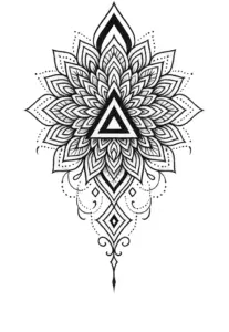 tattoovorlage-geometrisches-mandala-und-blumenmuster
