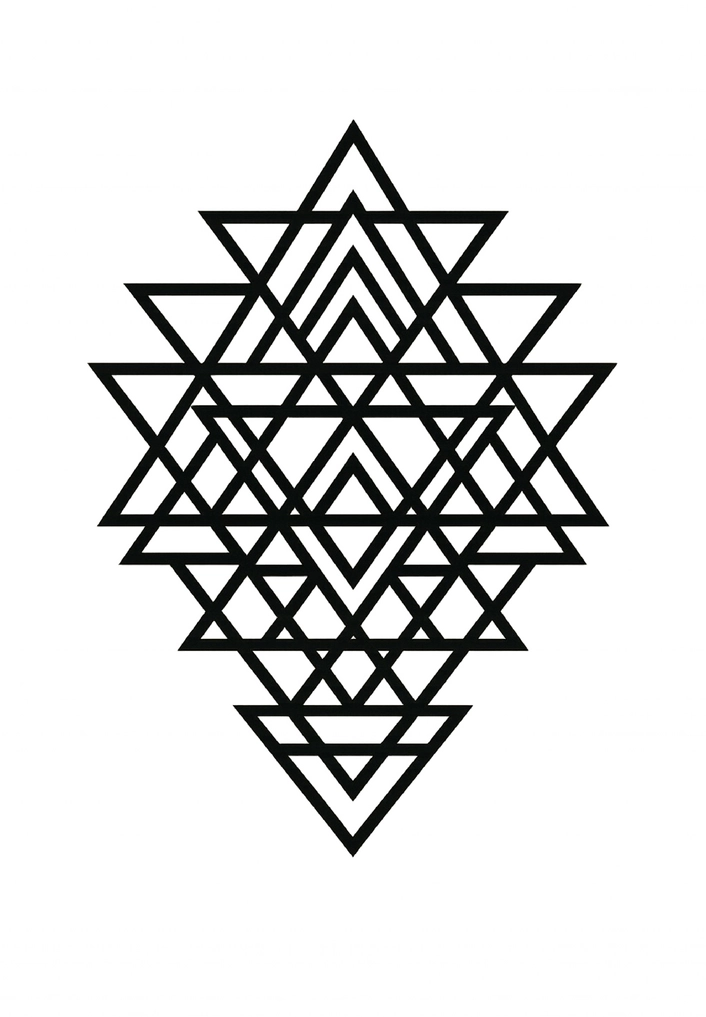 Tattoovorlage mit geometrischem Muster aus Dreiecken und Linien