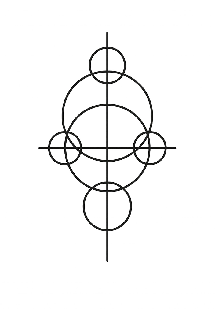 Tattoovorlage mit geometrischem Muster aus Kreisen und Linien
