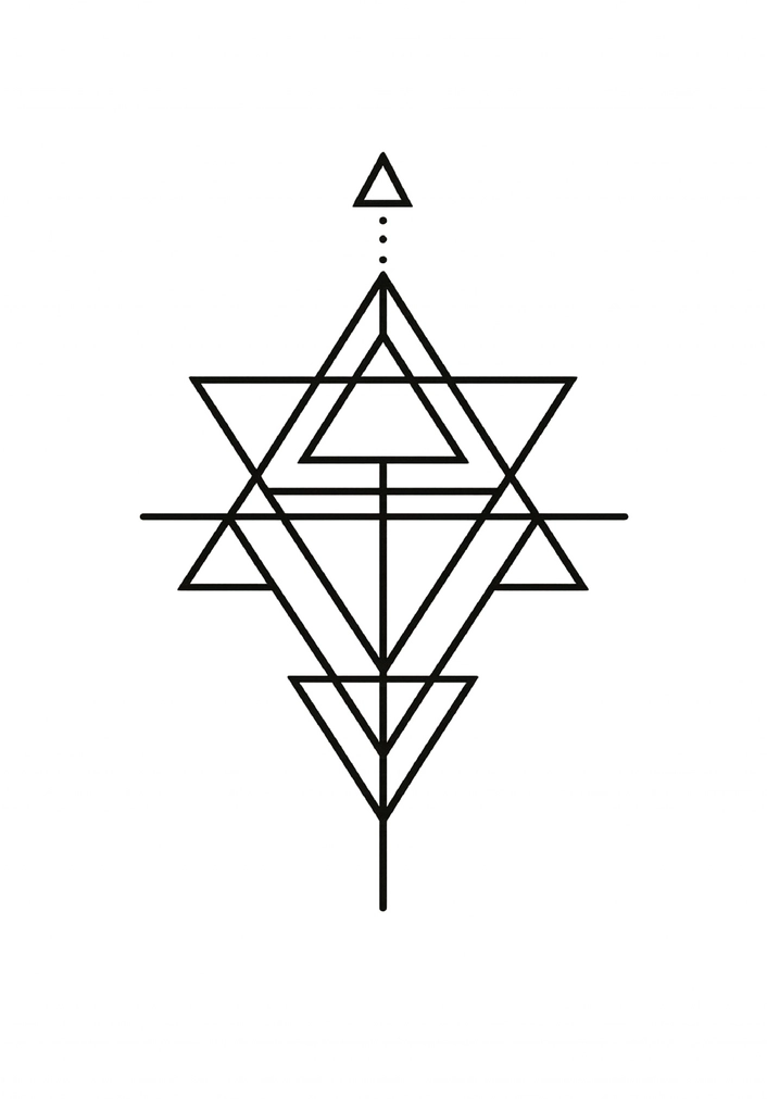 Tattoovorlage mit geometrischem Muster und Dreiecken für Männer