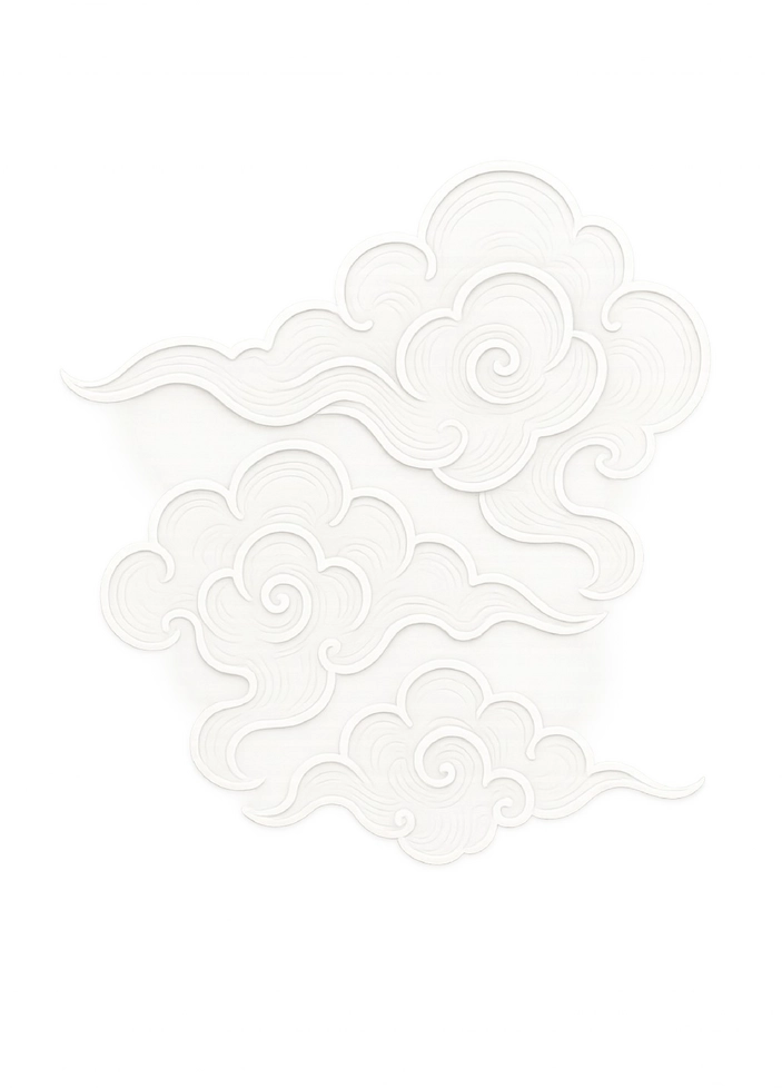 Tattoovorlage geschwungene Wolken mit zarten Details