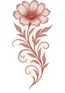 tattoovorlage-grosse-blume-mit-feinen-blaettern