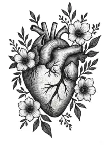 tattoovorlage-herz-mit-floralen-elementen