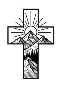 tattoovorlage-kreuz-mit-bergen-und-sonnenaufgang
