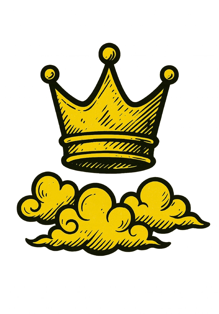 Tattoovorlage Krone auf Wolken für Männer