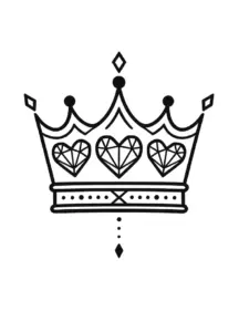 tattoovorlage-krone-mit-geometrischen-herzen