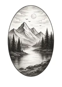 tattoovorlage-landschaft-mit-bergen-und-see