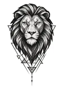 tattoovorlage-loewe-im-geometrischen-stil-fuer-oberarm