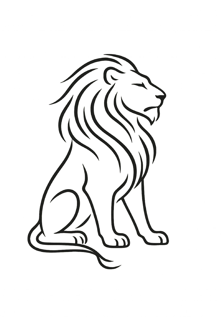 Tattoovorlage Löwe minimalistisches Design für Oberarm