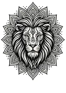 tattoovorlage-loewe-mit-mandala-design-fuer-maenner