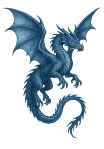 tattoovorlage-majestaetischer-drache-im-flug