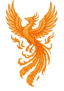 tattoovorlage-majestaetischer-phaenix-in-lebhafen-farben-fuer-nacken