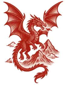tattoovorlage-majestetaetischer-drache-fliegende-berge