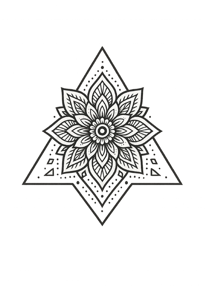 Tattoovorlage Mandala mit geometrischen Formen für Frauen