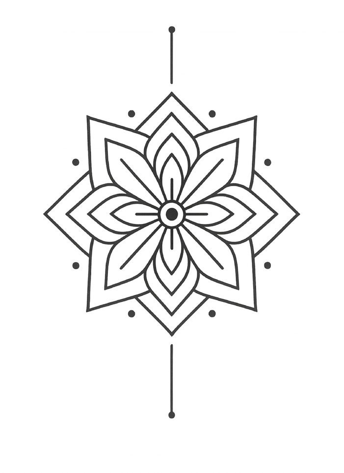 Tattoovorlage Mandala mit geometrischen Formen für den Oberarm