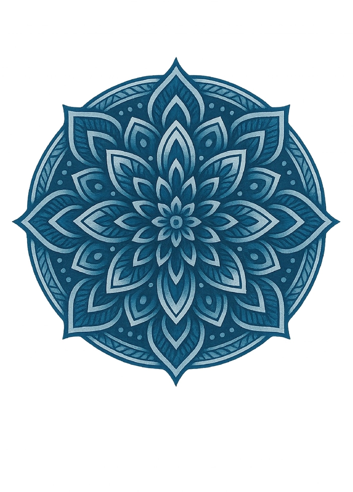Tattoovorlage Mandala in Blautönen für Oberarm