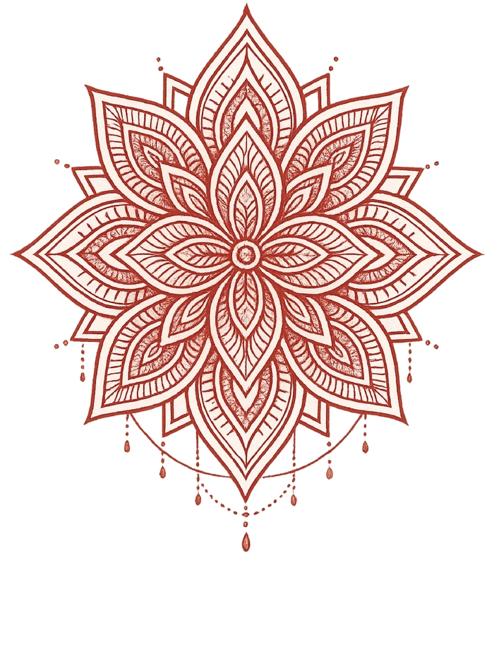 Tattoovorlage Mandala mit feinen Details und harmonischen Formen