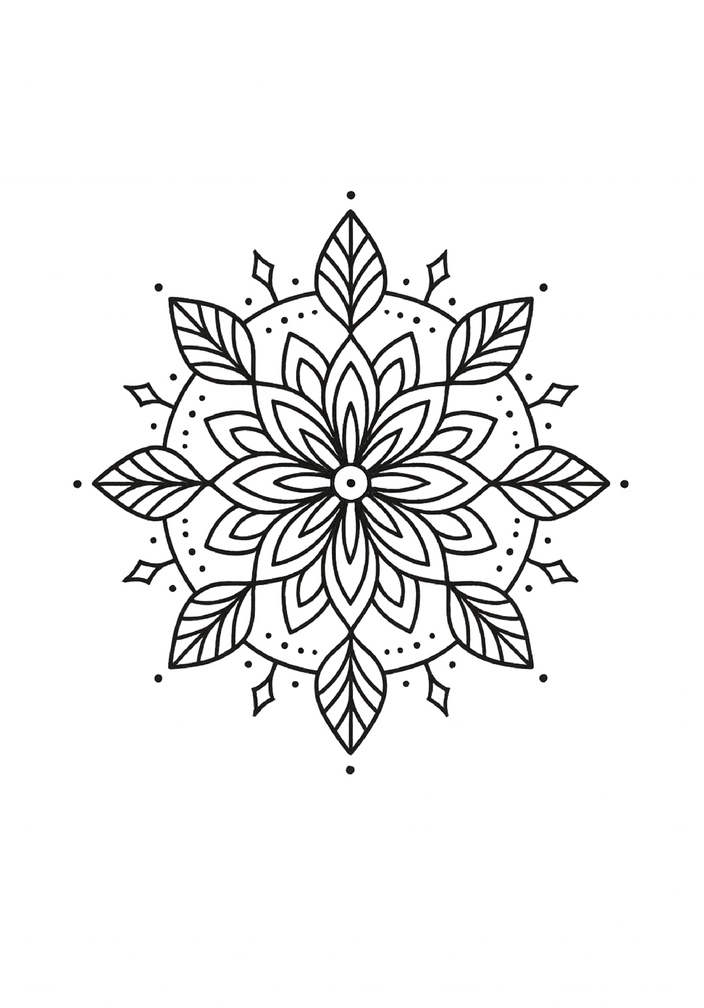 Tattoovorlage Mandala mit feinen Linien für Unterarm