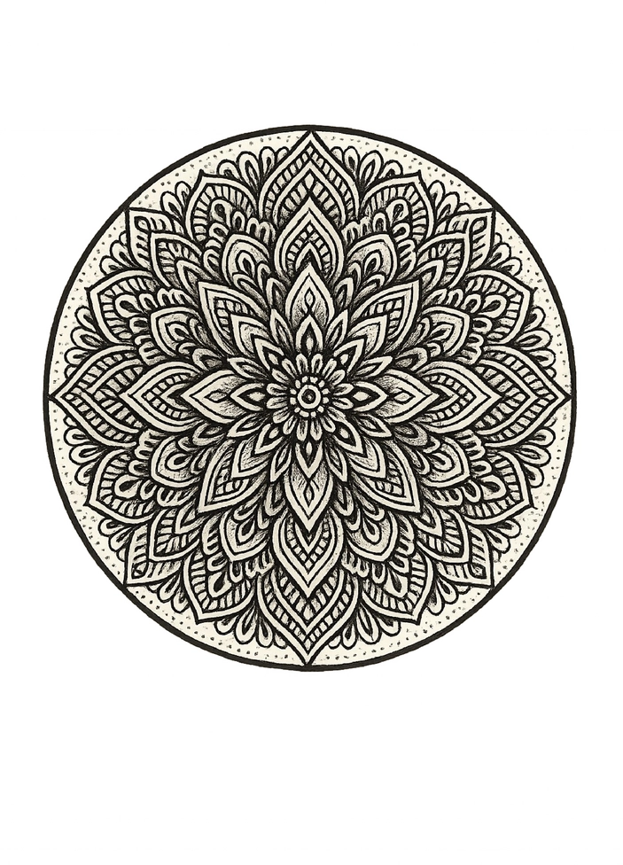 Tattoovorlage Mandala mit filigranen Mustern für Bauch-Tätowierung