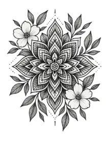 tattoovorlage-mandala-mit-floralen-motiven
