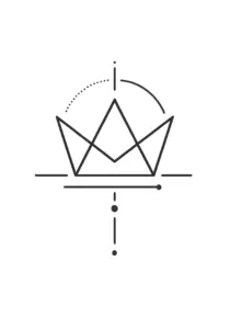 tattoovorlage-minimalistische-geometrische-krone-schwarz-weiss