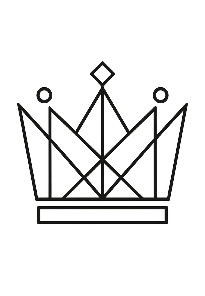 Tattoovorlage minimalistische Krone mit geometrischen Formen