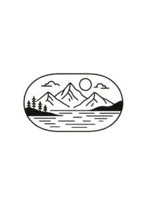 tattoovorlage-minimalistische-landschaft-mit-bergen-und-see